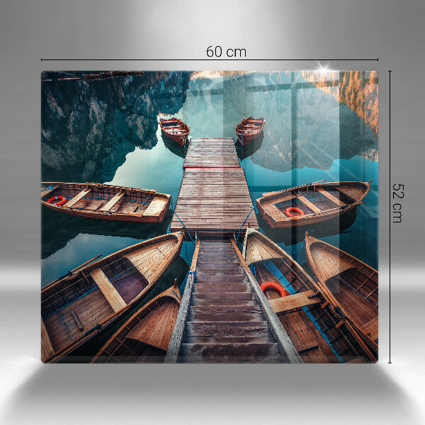 Cache plaque de cuisson Bateaux sur le lac