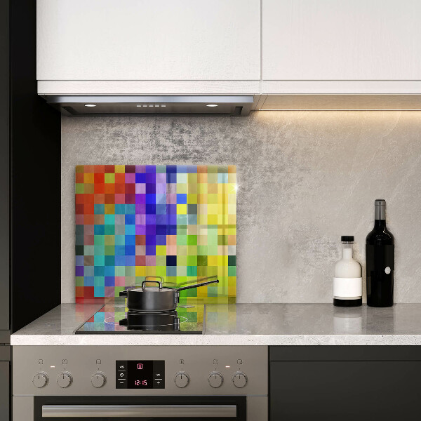 Cache plaque de cuisson Carrés de pixels colorés