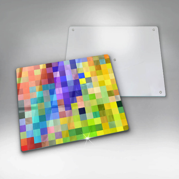 Cache plaque de cuisson Carrés de pixels colorés