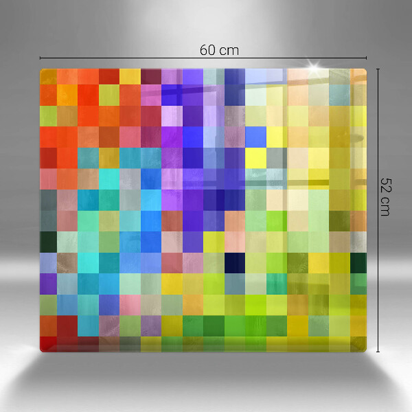Cache plaque de cuisson Carrés de pixels colorés
