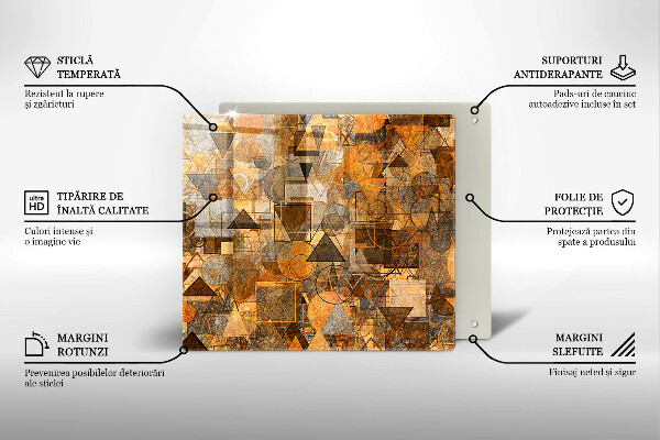 Cache plaque de cuisson Modèle sans couture de figures géométriques