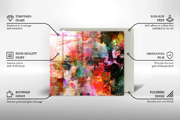 Cache plaque de cuisson Peinture abstraite