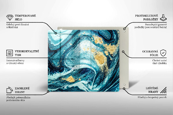 Protection plaque induction Abstraction d'or bleu