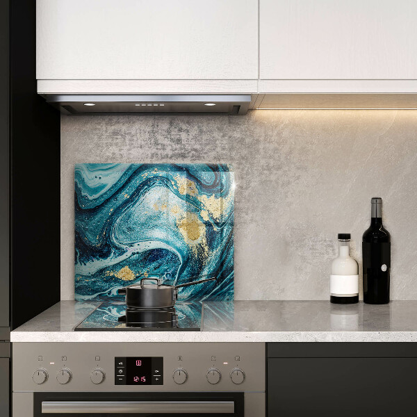 Protection plaque induction Abstraction d'or bleu