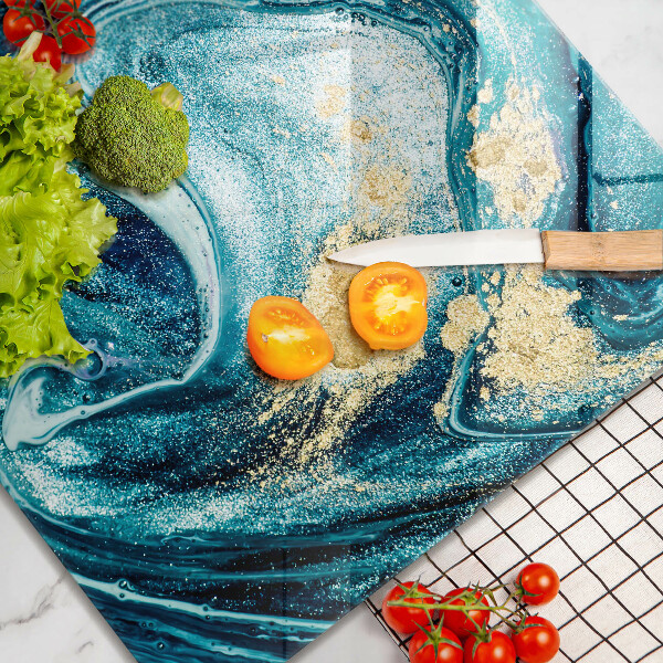 Protection plaque induction Abstraction d'or bleu