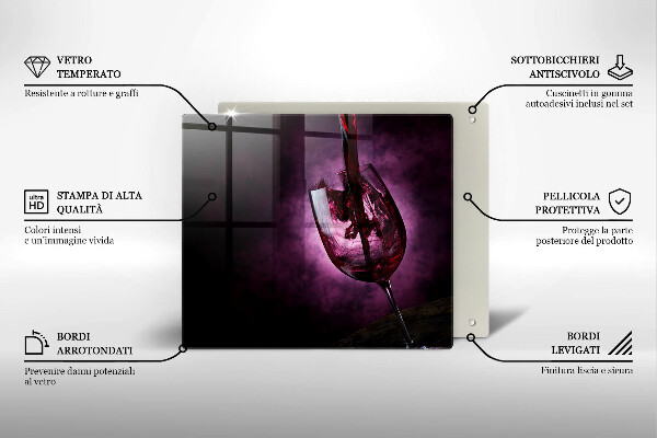 Cache plaque de cuisson Un verre de vin