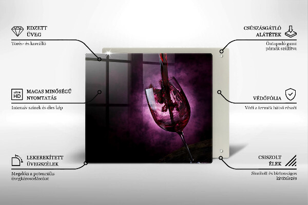 Cache plaque de cuisson Un verre de vin