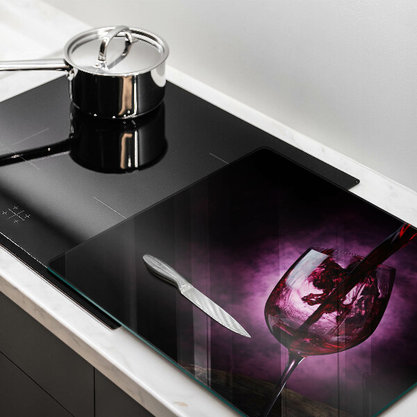 Cache plaque de cuisson Un verre de vin