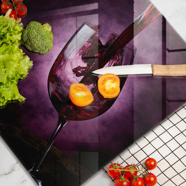 Cache plaque de cuisson Un verre de vin