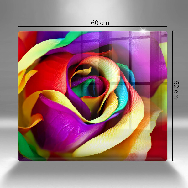 Cache plaque de cuisson Pétales de roses colorées