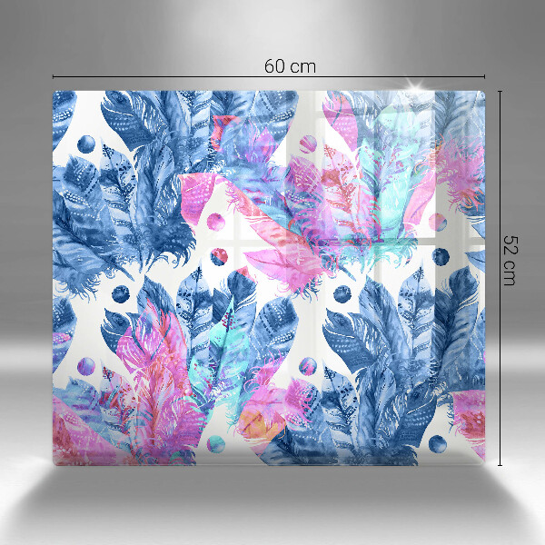 Protection plaque induction Illustration bohème de plumes