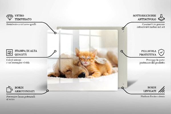 Cache plaque de cuisson Animaux chien et chat