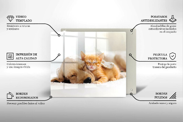 Cache plaque de cuisson Animaux chien et chat