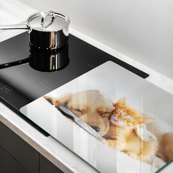 Cache plaque de cuisson Animaux chien et chat