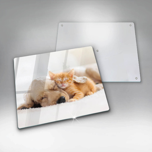 Cache plaque de cuisson Animaux chien et chat