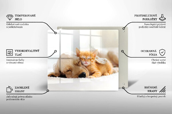 Cache plaque de cuisson Animaux chien et chat