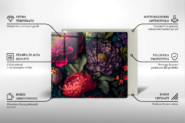 Protection plaque induction Belles fleurs