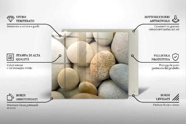 Cache plaque de cuisson Modèle de pierres ovales