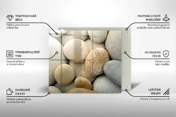 Cache plaque de cuisson Modèle de pierres ovales