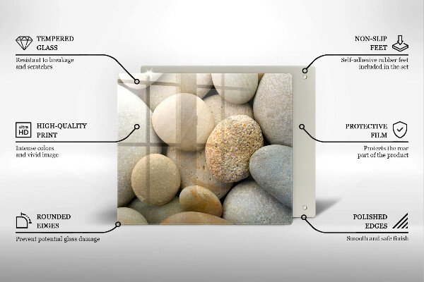 Cache plaque de cuisson Modèle de pierres ovales