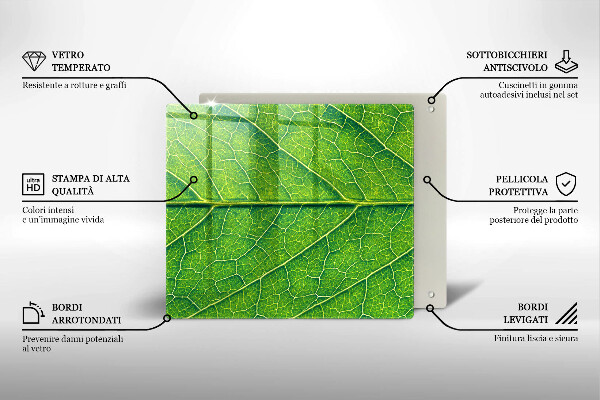 Cache plaque de cuisson Nervures des feuilles naturelles