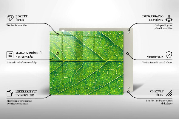 Cache plaque de cuisson Nervures des feuilles naturelles