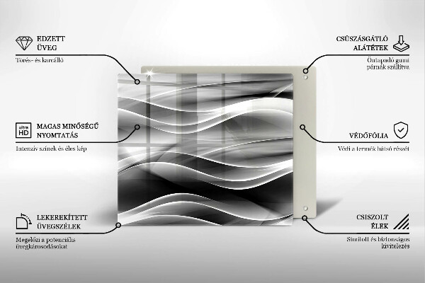 Cache plaque de cuisson Lignes abstraites de fumée