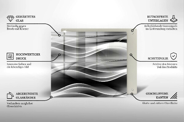 Cache plaque de cuisson Lignes abstraites de fumée