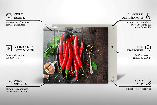 Cache plaque de cuisson Piments rouges