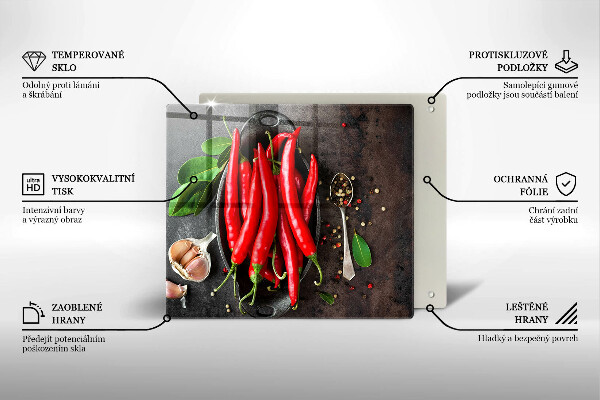 Cache plaque de cuisson Piments rouges