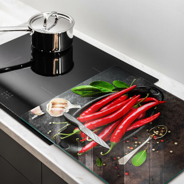Cache plaque de cuisson Piments rouges