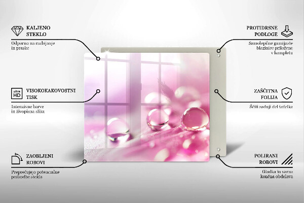 Cache plaque de cuisson Pétales de fleurs de rosée