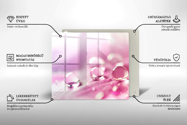 Cache plaque de cuisson Pétales de fleurs de rosée