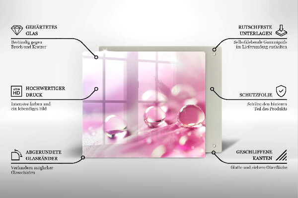 Cache plaque de cuisson Pétales de fleurs de rosée