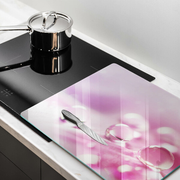 Cache plaque de cuisson Pétales de fleurs de rosée