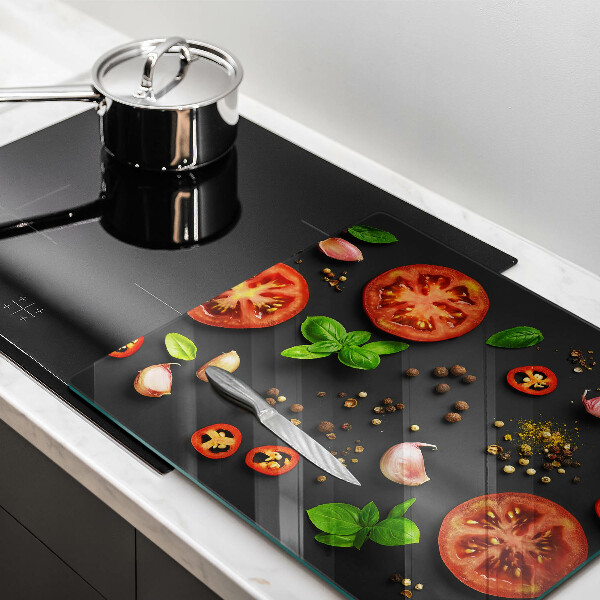 Cache plaque de cuisson Tomates et épices