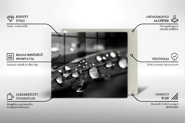 Cache plaque de cuisson La rosée tombe sur les feuilles