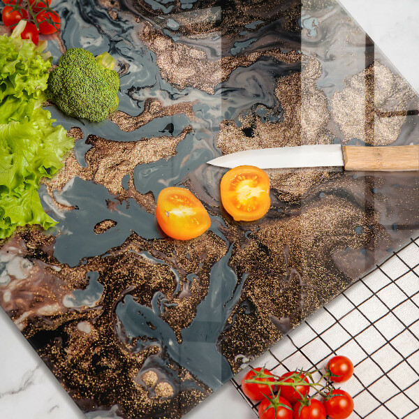 Protection plaque induction Structure rocheuse dorée