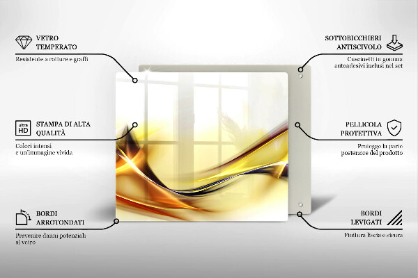 Cache plaque de cuisson Lignes de lumière abstraites