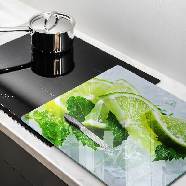 Cache plaque de cuisson Citron vert menthe et glace