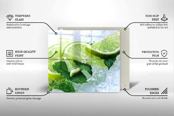 Cache plaque de cuisson Citron vert menthe et glace