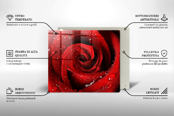 Cache plaque de cuisson Pétales de fleurs de roses