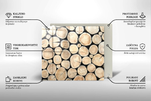 Cache plaque de cuisson Troncs d'arbres en bois