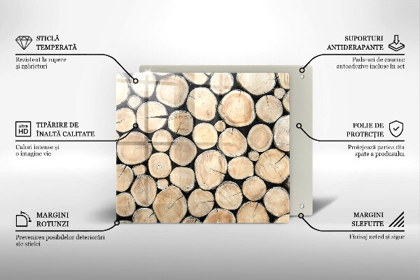 Cache plaque de cuisson Troncs d'arbres en bois