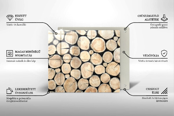 Cache plaque de cuisson Troncs d'arbres en bois