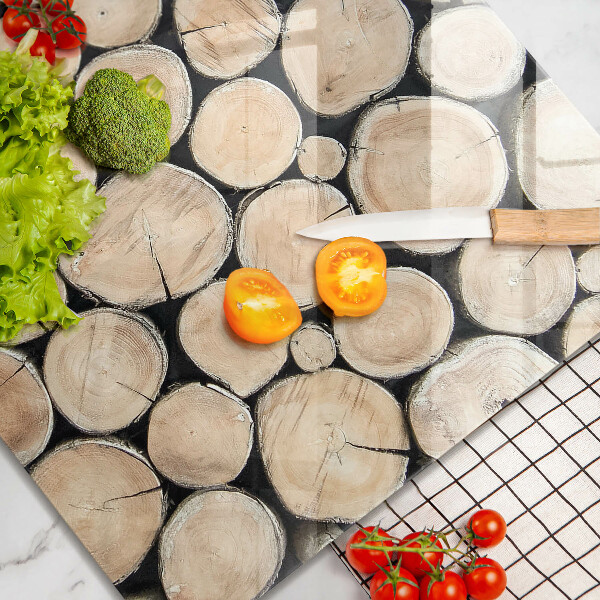 Cache plaque de cuisson Troncs d'arbres en bois