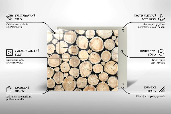 Cache plaque de cuisson Troncs d'arbres en bois