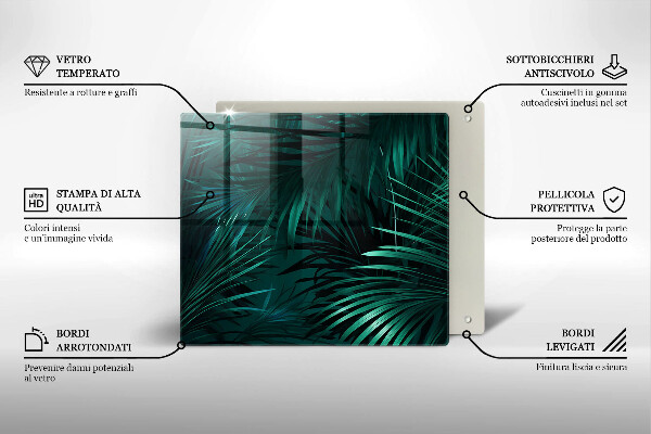 Protection plaque induction Feuilles de la jungle sauvage