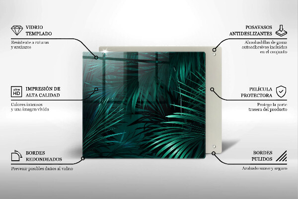 Protection plaque induction Feuilles de la jungle sauvage