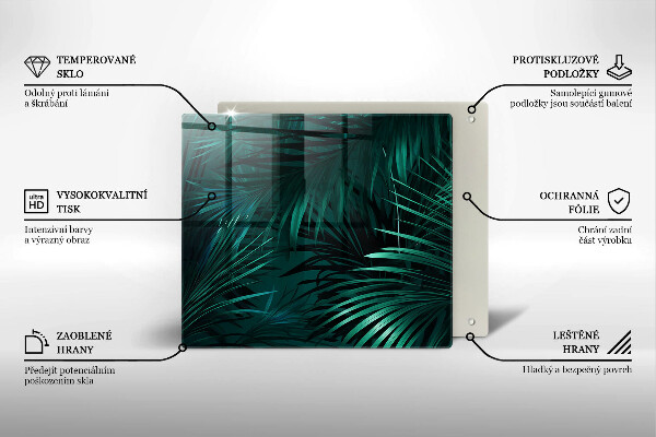 Protection plaque induction Feuilles de la jungle sauvage